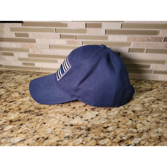Mens Baseball Hat Thin Blue Line Police Cap Outer Banks NC Adjustable Fit Blue - Picture 4 of 13
